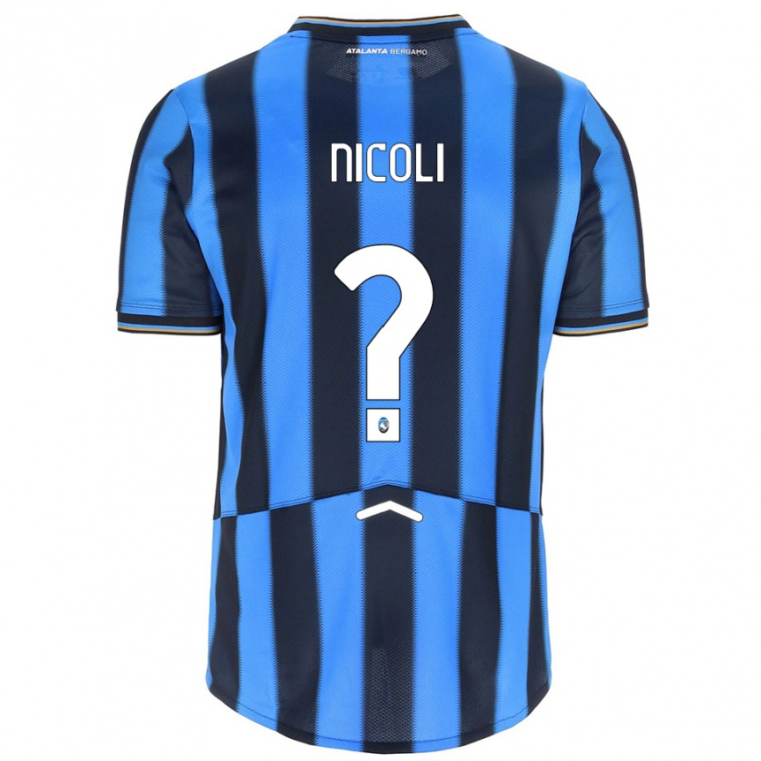 ילדים כדורגל Andrea Nicoli #0 תכלת שחור ג'רזי ביתית 2025/26