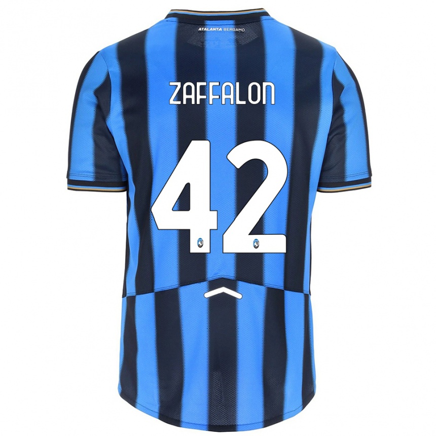 ילדים כדורגל Lorenzo Zaffalon #42 תכלת שחור ג'רזי ביתית 2025/26