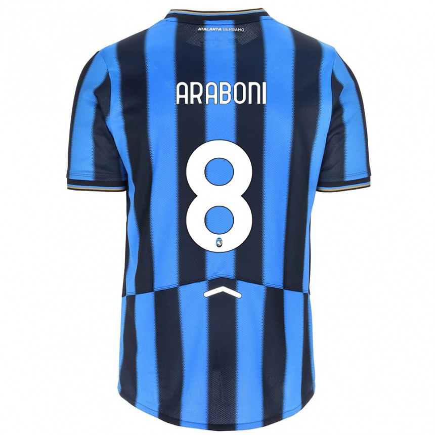 ילדים כדורגל Sebastiano Araboni #8 תכלת שחור ג'רזי ביתית 2025/26