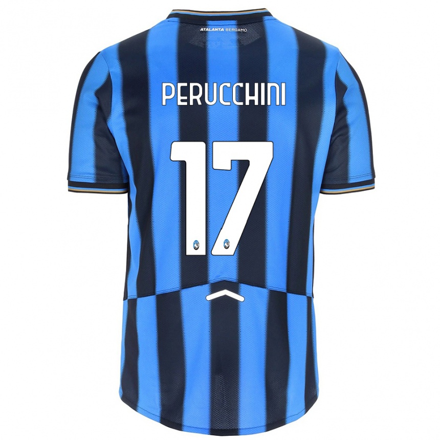 ילדים כדורגל Simone Perucchini #17 תכלת שחור ג'רזי ביתית 2025/26