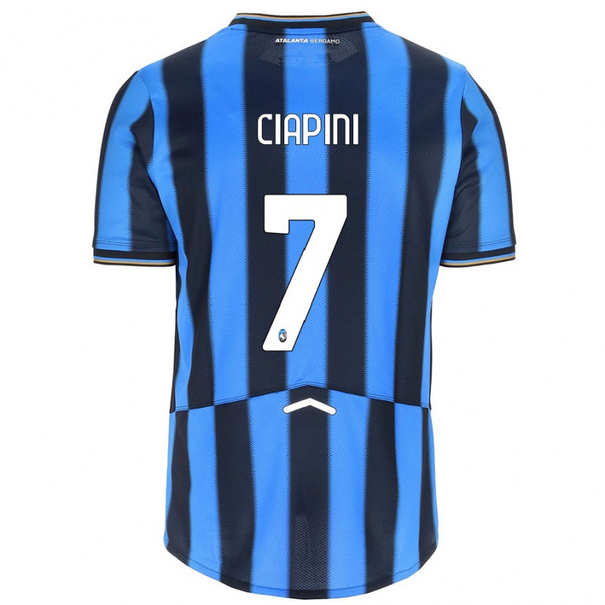 ילדים כדורגל Adriano Ciapini #7 תכלת שחור ג'רזי ביתית 2025/26