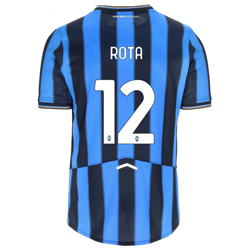 ילדים כדורגל Nicolò Rota #12 תכלת שחור ג'רזי ביתית 2025/26