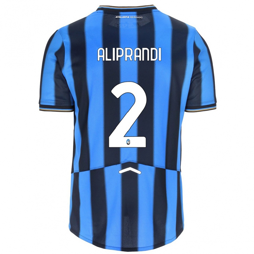 ילדים כדורגל Mattia Aliprandi #2 תכלת שחור ג'רזי ביתית 2025/26