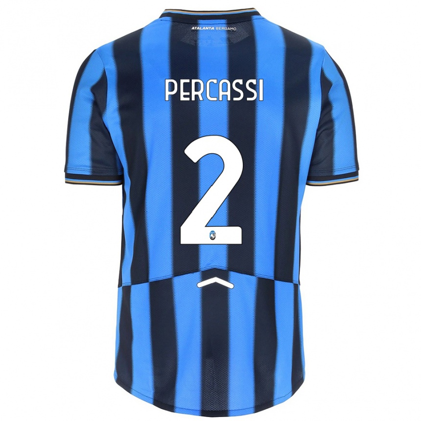 ילדים כדורגל Giovanni Percassi #2 תכלת שחור ג'רזי ביתית 2025/26
