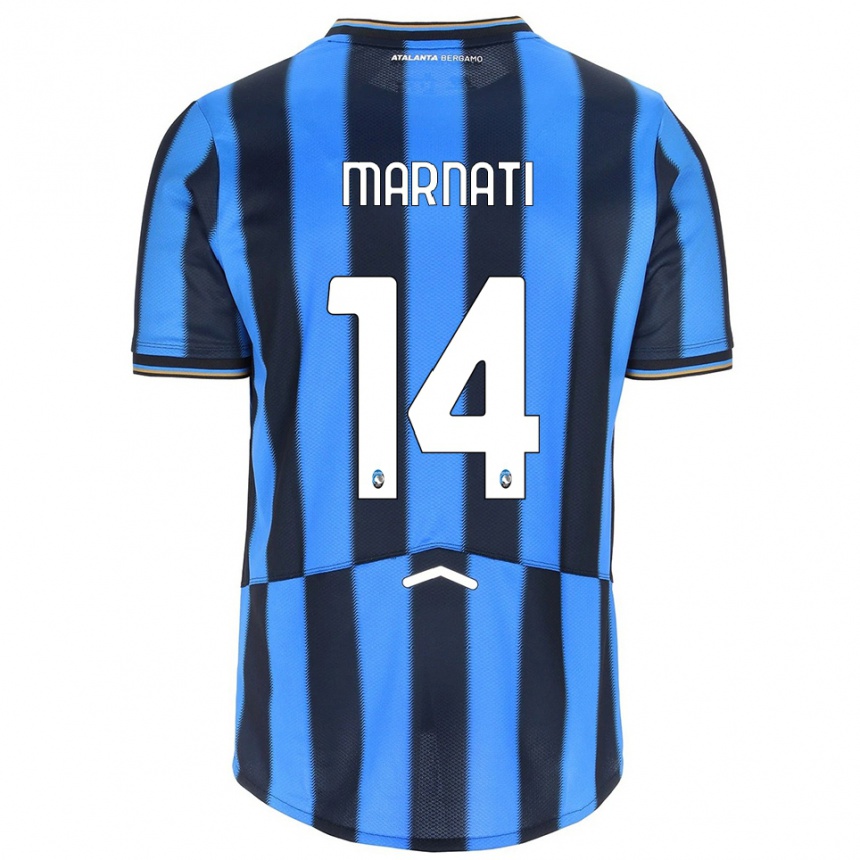 ילדים כדורגל Sebastiano Marnati #14 תכלת שחור ג'רזי ביתית 2025/26