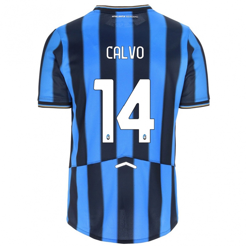 ילדים כדורגל Filippo Calvo #14 תכלת שחור ג'רזי ביתית 2025/26