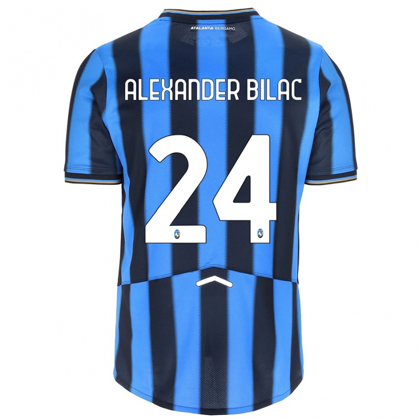 ילדים כדורגל Max Alexander Bilac #24 תכלת שחור ג'רזי ביתית 2025/26