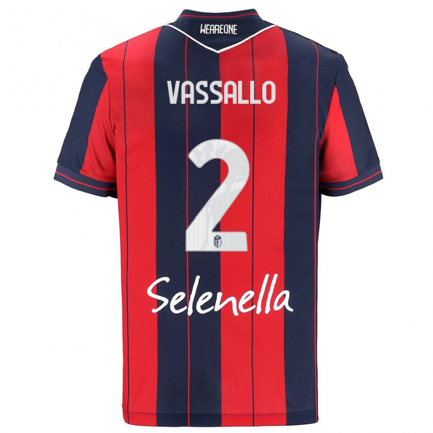 ילדים כדורגל Giacomo Vassallo #2 אדום נייבי ג'רזי ביתית 2025/26