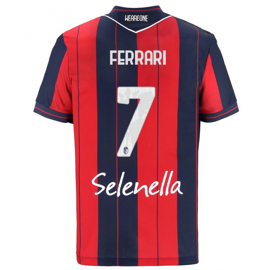 ילדים כדורגל Flavio Ferrari #7 אדום נייבי ג'רזי ביתית 2025/26