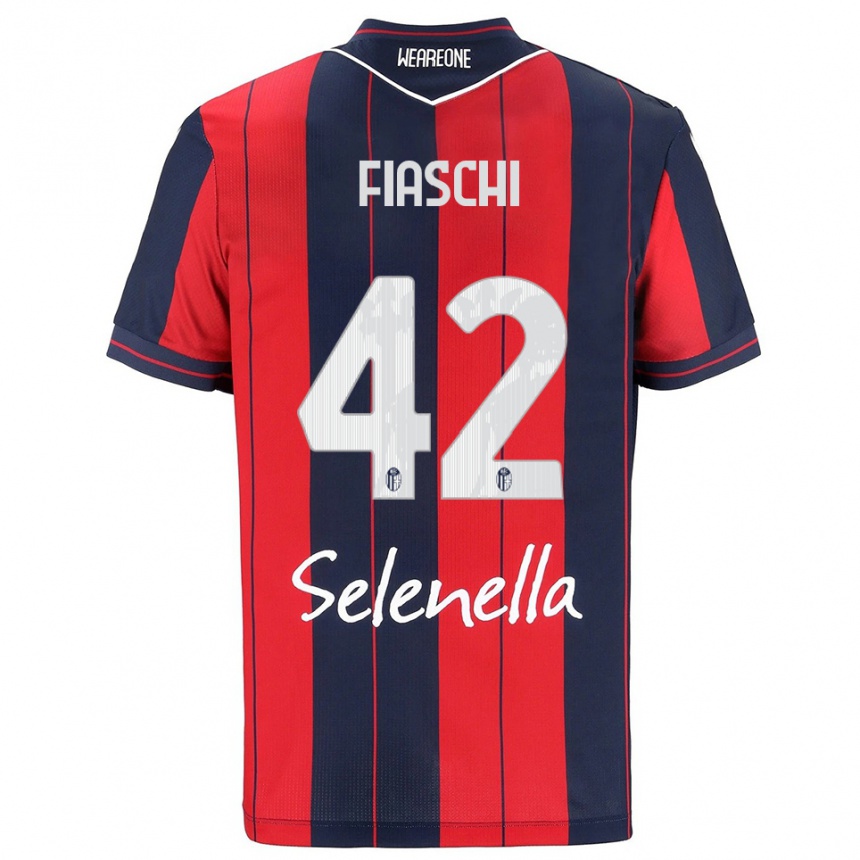 ילדים כדורגל Marco Fiaschi #42 אדום נייבי ג'רזי ביתית 2025/26