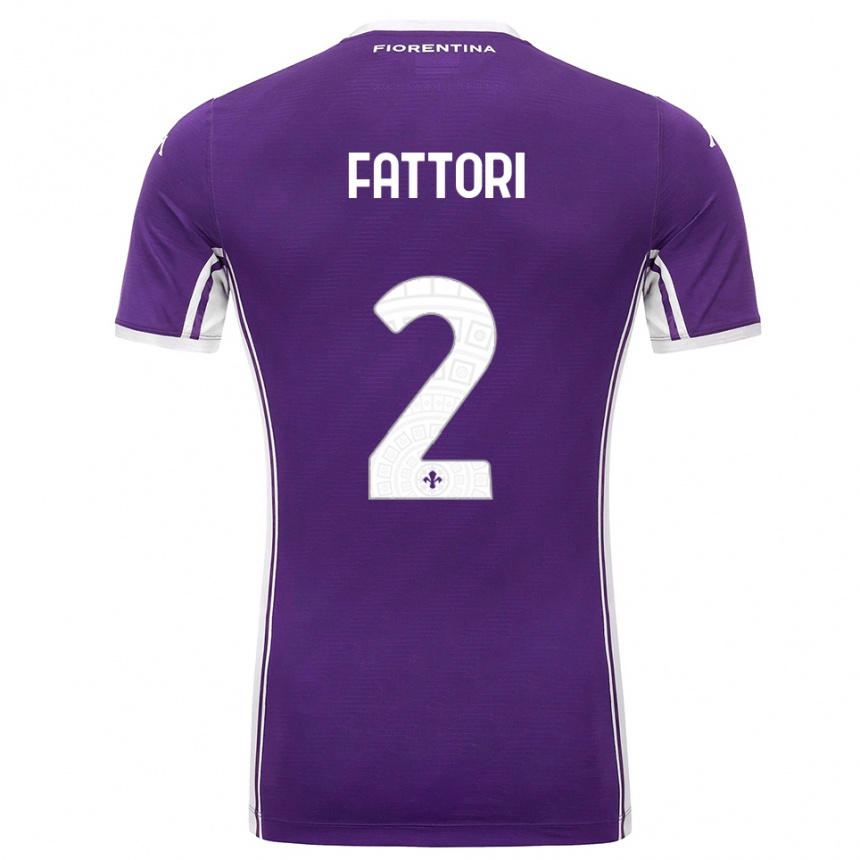ילדים כדורגל Filippo Fattori #2 סגול לבן ג'רזי ביתית 2025/26