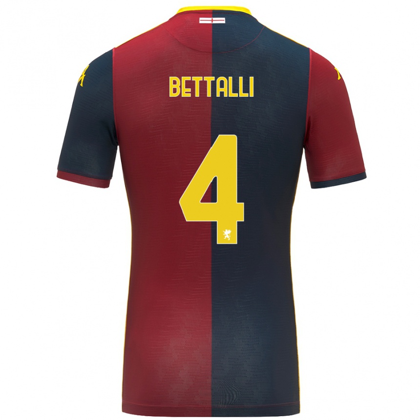 ילדים כדורגל Giorgia Bettalli #4 אדום כחול מלכותי ג'רזי ביתית 2025/26
