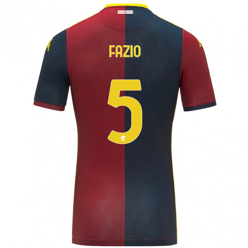 ילדים כדורגל Lorenzo Fazio #5 אדום כחול מלכותי ג'רזי ביתית 2025/26