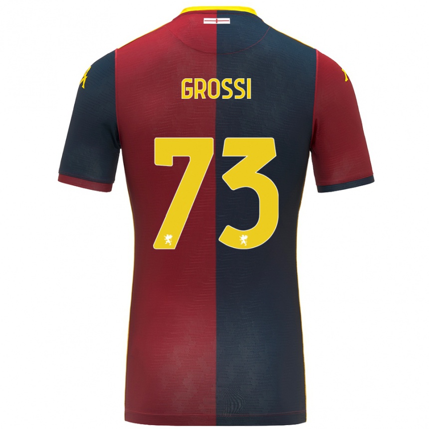 ילדים כדורגל Jacopo Grossi #73 אדום כחול מלכותי ג'רזי ביתית 2025/26