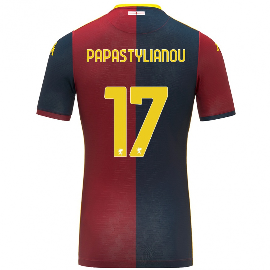 ילדים כדורגל Lysandros Andreas Papastylianou #17 אדום כחול מלכותי ג'רזי ביתית 2025/26