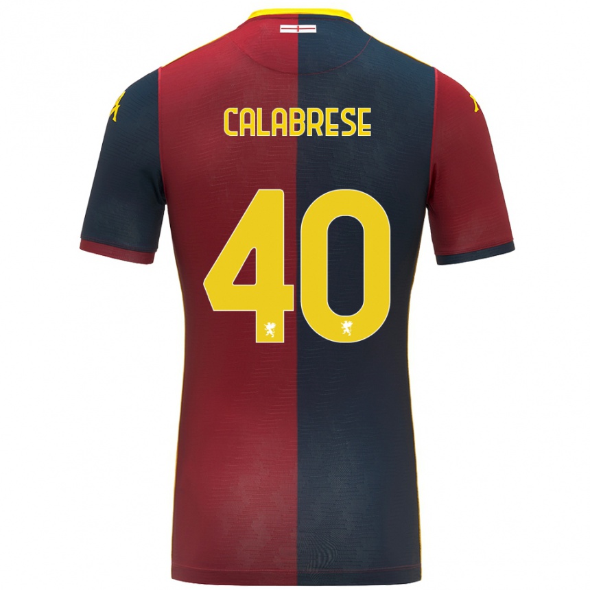ילדים כדורגל Filippo Calabrese #40 אדום כחול מלכותי ג'רזי ביתית 2025/26