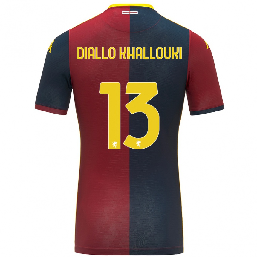 ילדים כדורגל Siaka Diallo Khallouki #13 אדום כחול מלכותי ג'רזי ביתית 2025/26