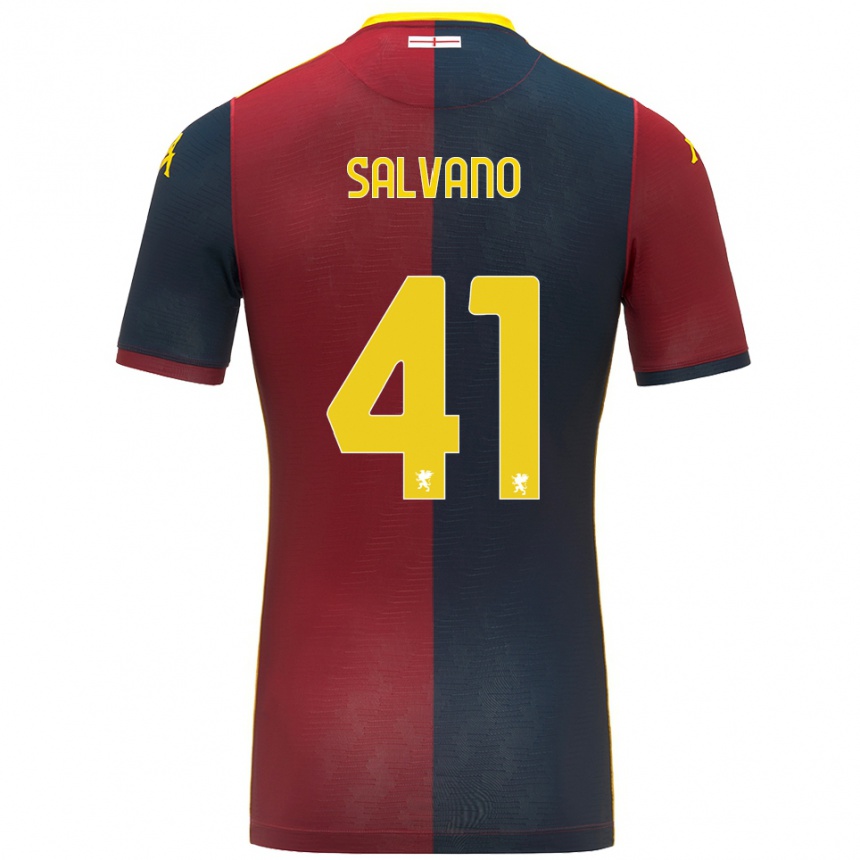ילדים כדורגל Daniele Salvano #41 אדום כחול מלכותי ג'רזי ביתית 2025/26
