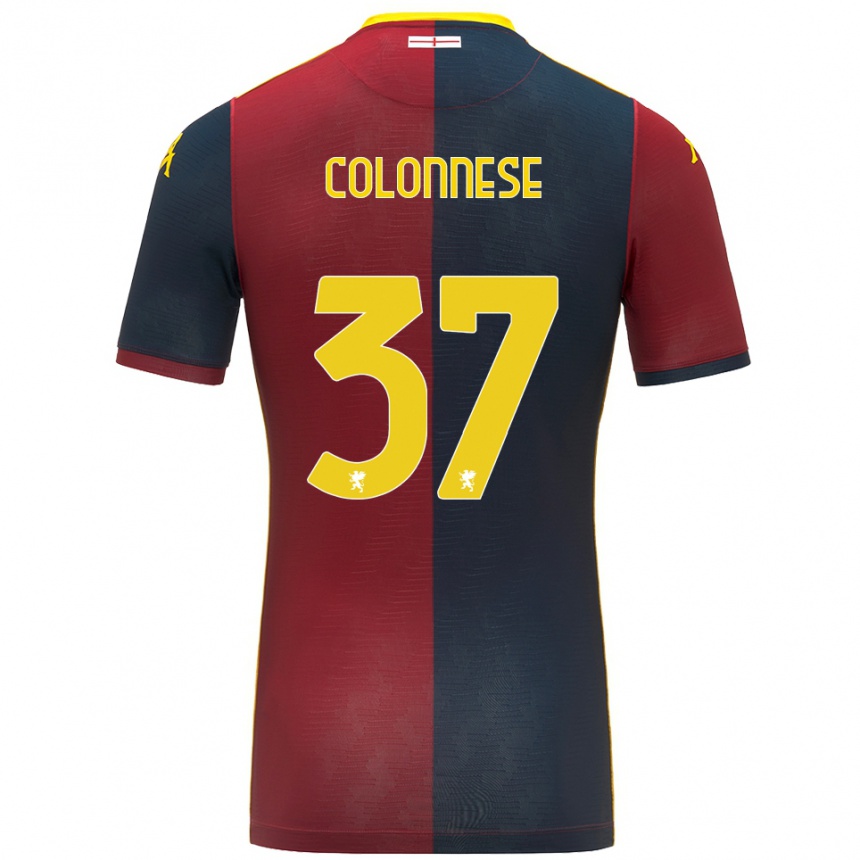 ילדים כדורגל Lorenzo Colonnese #37 אדום כחול מלכותי ג'רזי ביתית 2025/26