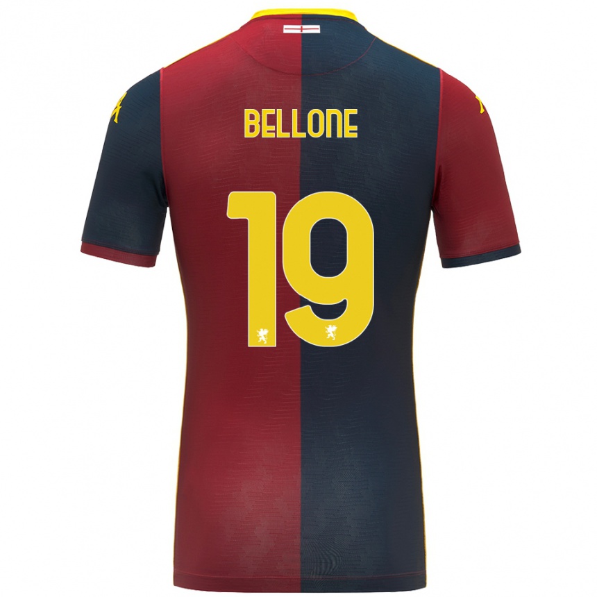 ילדים כדורגל Francesco Bellone #19 אדום כחול מלכותי ג'רזי ביתית 2025/26