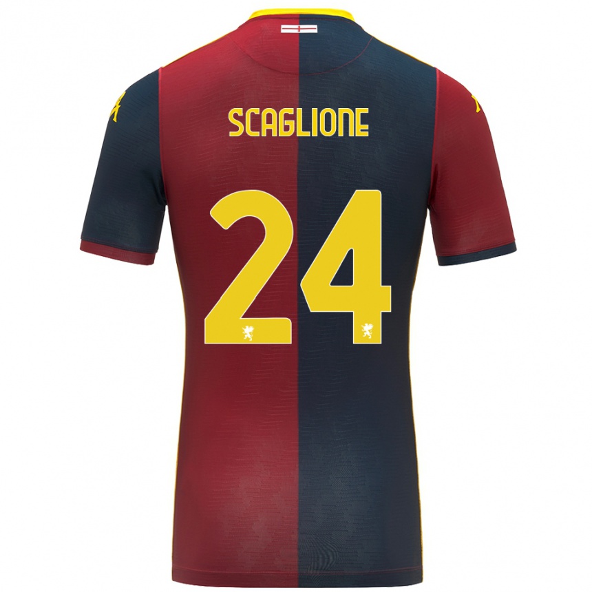 ילדים כדורגל Roberto Scaglione #24 אדום כחול מלכותי ג'רזי ביתית 2025/26