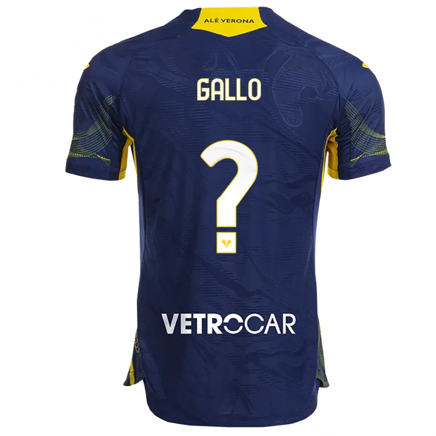 ילדים כדורגל Alessio Gallo #0 נייבי צהוב ג'רזי ביתית 2025/26