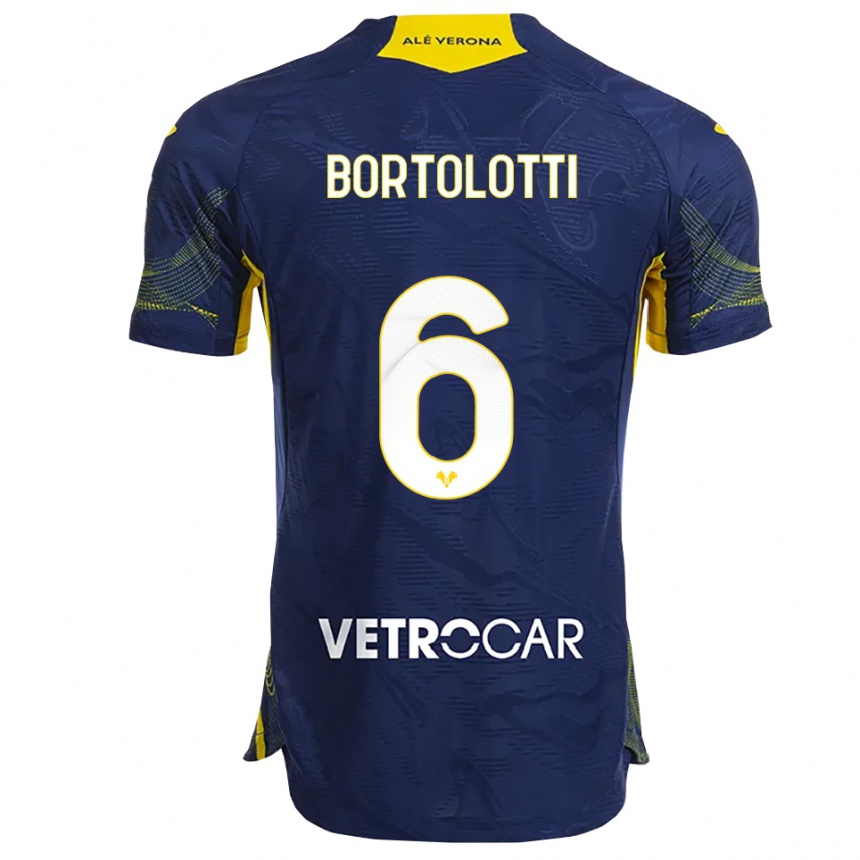 ילדים כדורגל Marco Bortolotti #6 נייבי צהוב ג'רזי ביתית 2025/26