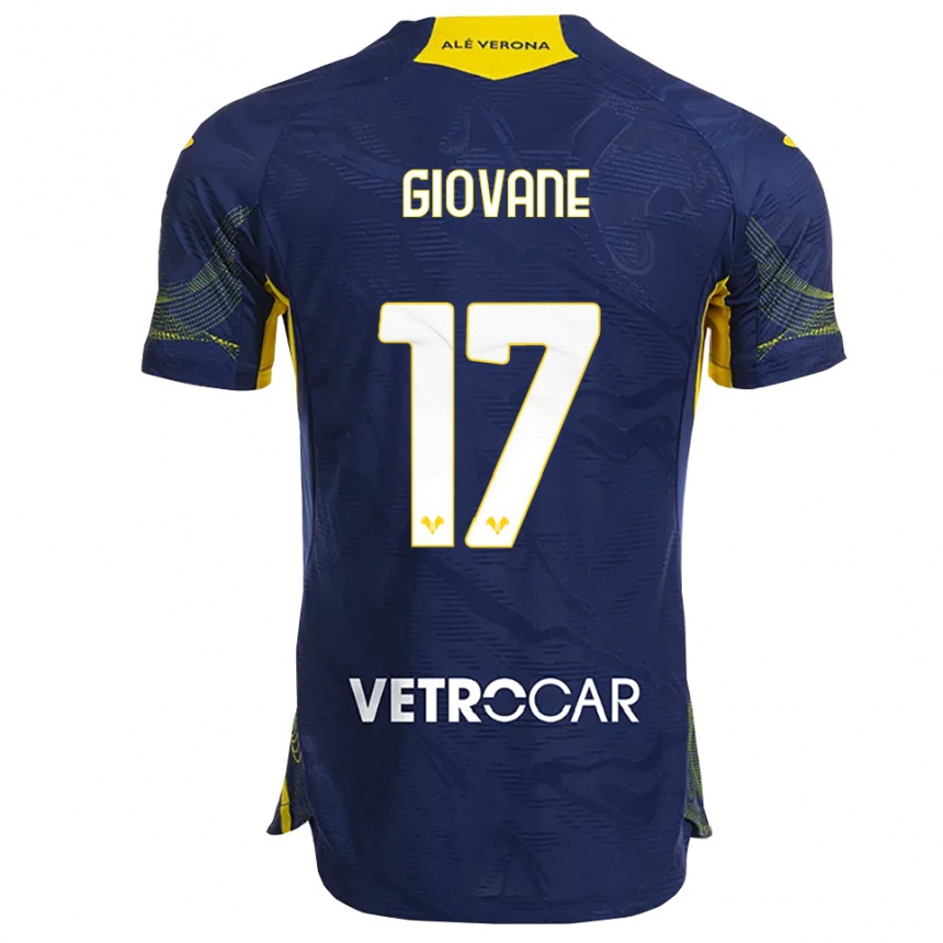 ילדים כדורגל Giovane #17 נייבי צהוב ג'רזי ביתית 2025/26