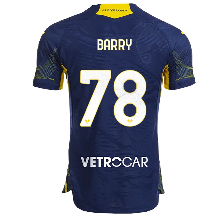 ילדים כדורגל Oumar Barry #78 נייבי צהוב ג'רזי ביתית 2025/26