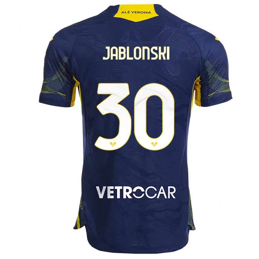 ילדים כדורגל Darvin Jablonski #30 נייבי צהוב ג'רזי ביתית 2025/26