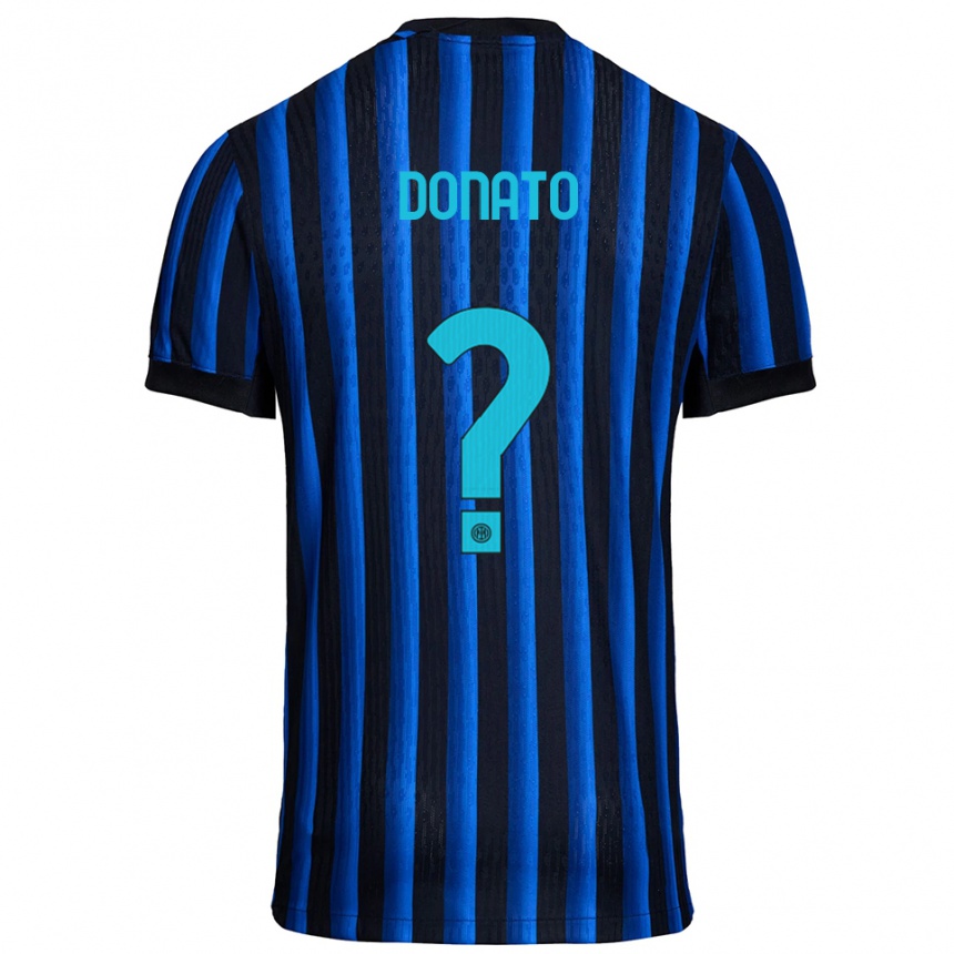 ילדים כדורגל Andrea Donato #0 שחור כחול ג'רזי ביתית 2025/26