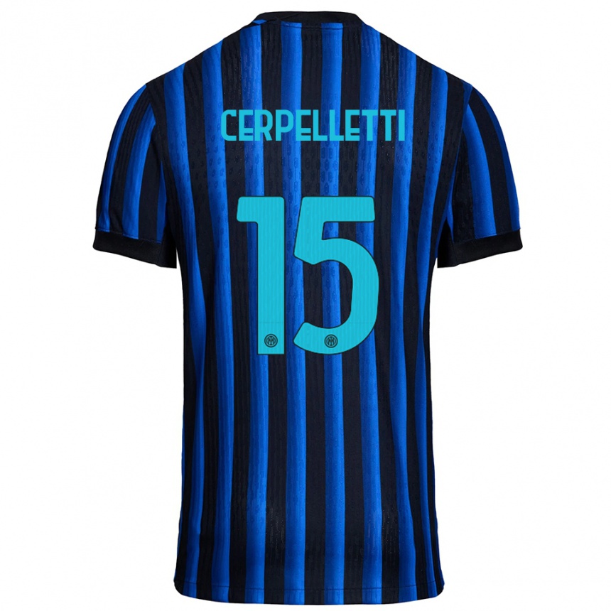 ילדים כדורגל Filippo Cerpelletti #15 שחור כחול ג'רזי ביתית 2025/26