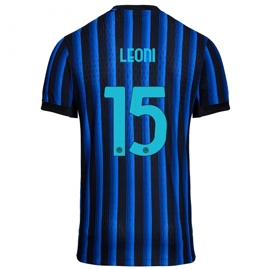 ילדים כדורגל Luca Leoni #15 שחור כחול ג'רזי ביתית 2025/26