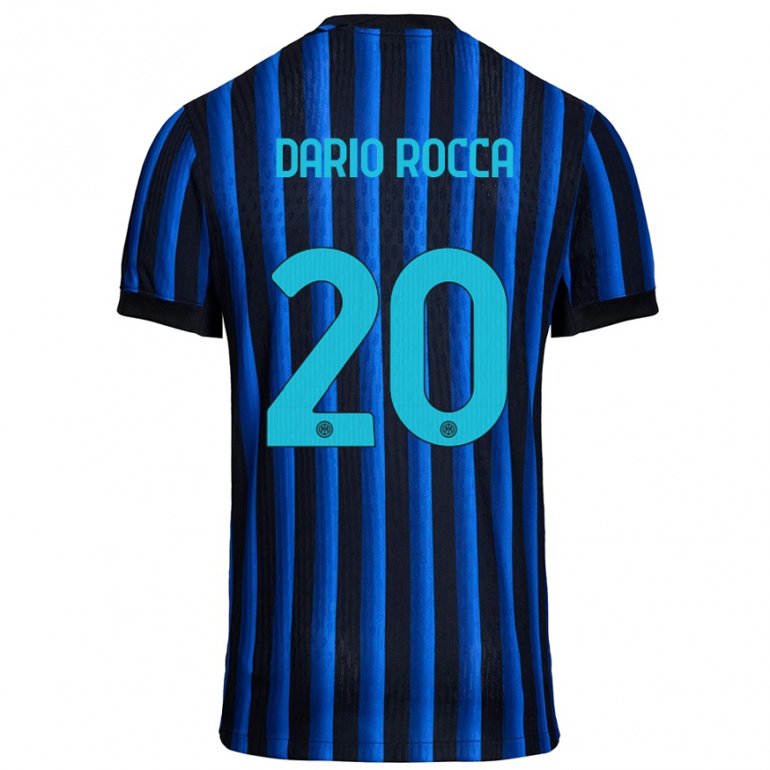 ילדים כדורגל Edoardo Dario Rocca #20 שחור כחול ג'רזי ביתית 2025/26