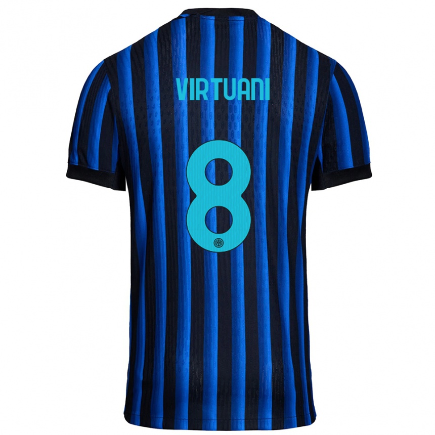 ילדים כדורגל Marco Virtuani #8 שחור כחול ג'רזי ביתית 2025/26