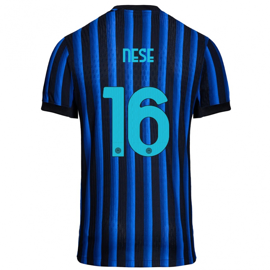 ילדים כדורגל Alessio Nese #16 שחור כחול ג'רזי ביתית 2025/26