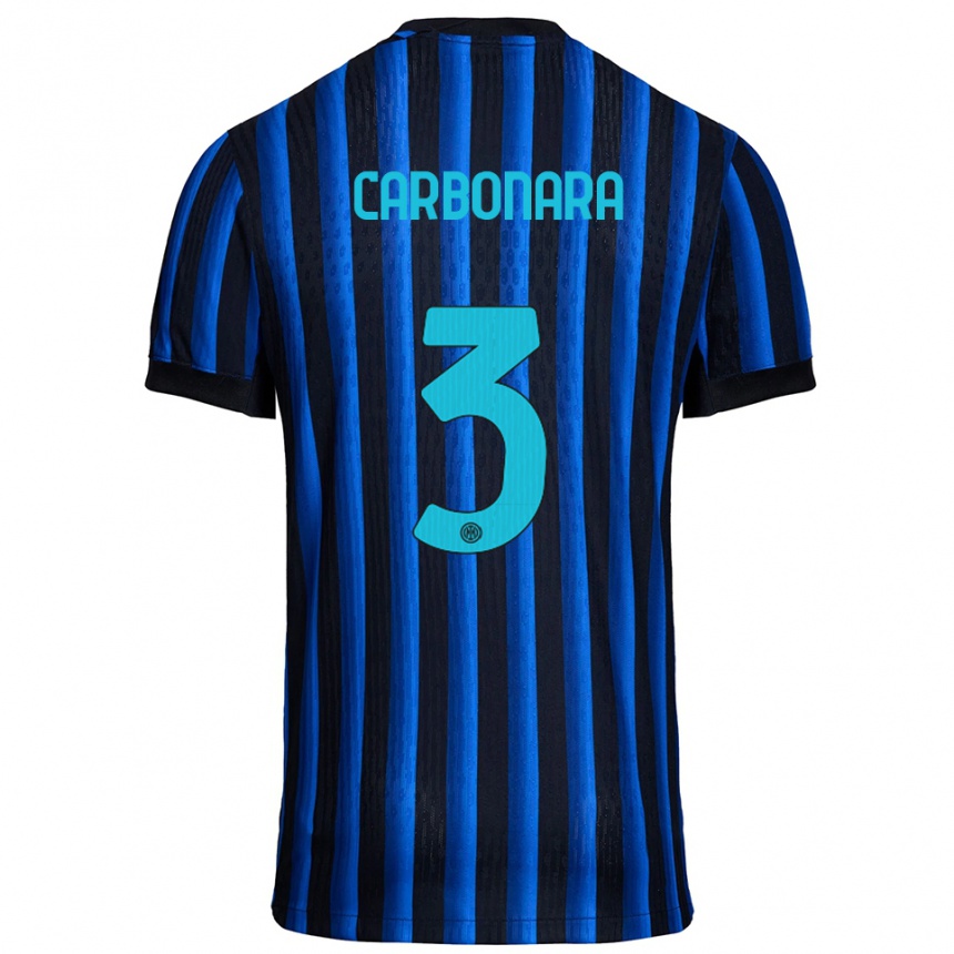 ילדים כדורגל Matteo Carbonara #3 שחור כחול ג'רזי ביתית 2025/26