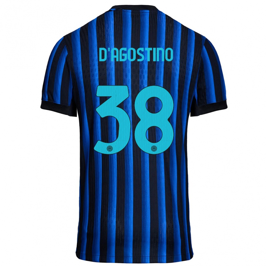 ילדים כדורגל Giovanni D'agostino #38 שחור כחול ג'רזי ביתית 2025/26