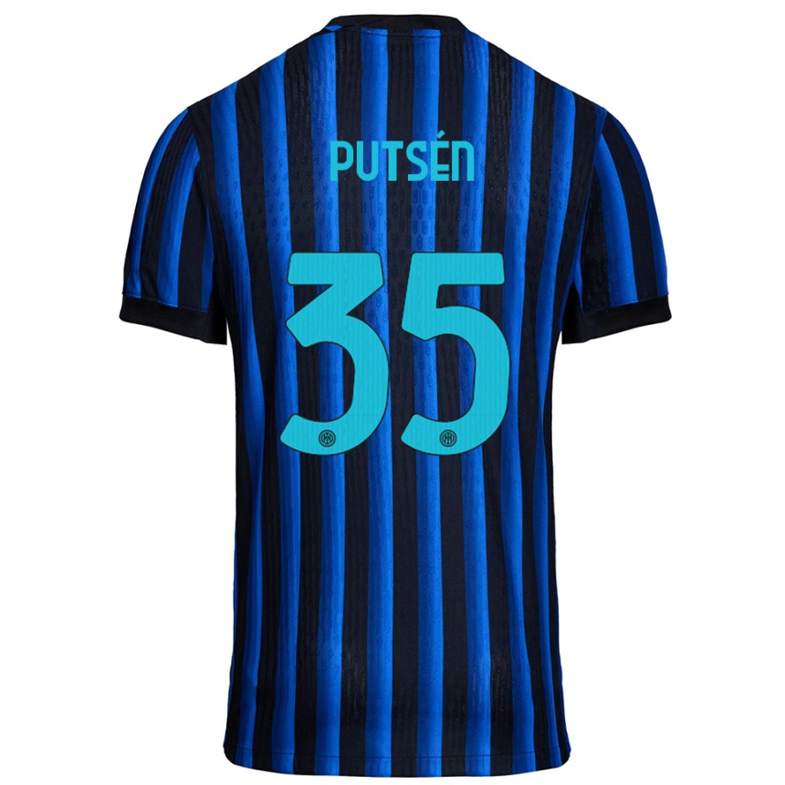ילדים כדורגל Dino Putsén #35 שחור כחול ג'רזי ביתית 2025/26