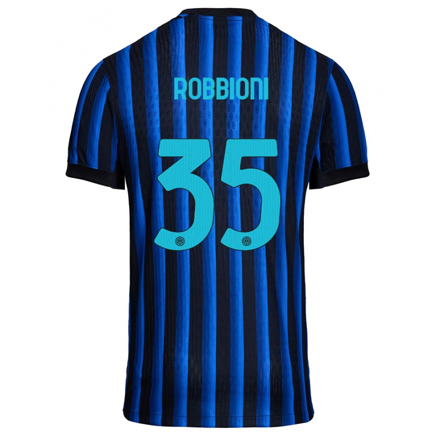 ילדים כדורגל Matilde Robbioni #35 שחור כחול ג'רזי ביתית 2025/26