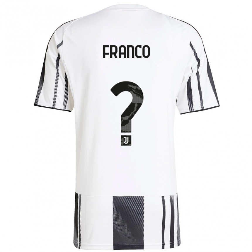 ילדים כדורגל Christian Franco #0 לבן שחור ג'רזי ביתית 2025/26