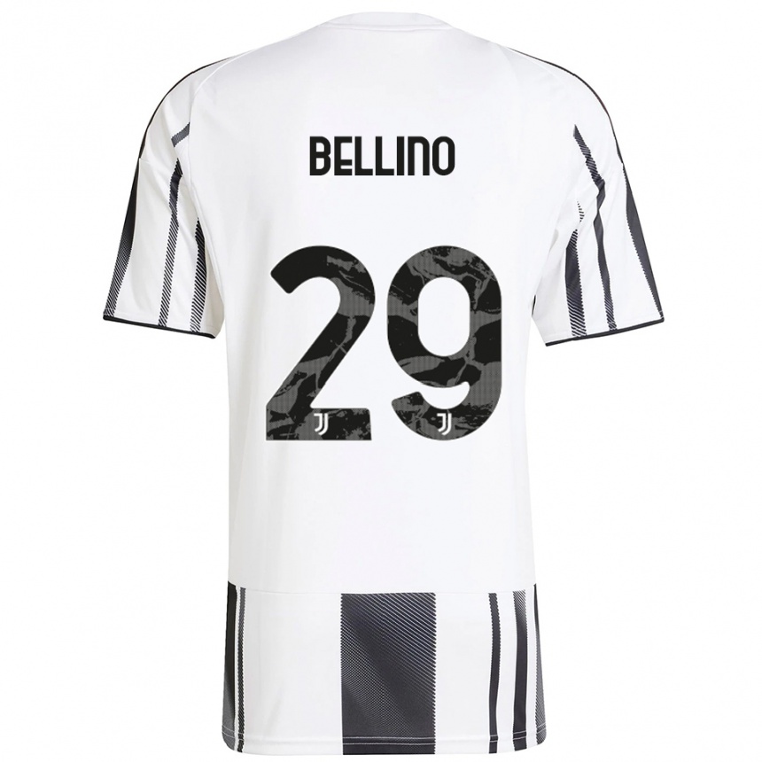 ילדים כדורגל Filippo Bellino #29 לבן שחור ג'רזי ביתית 2025/26