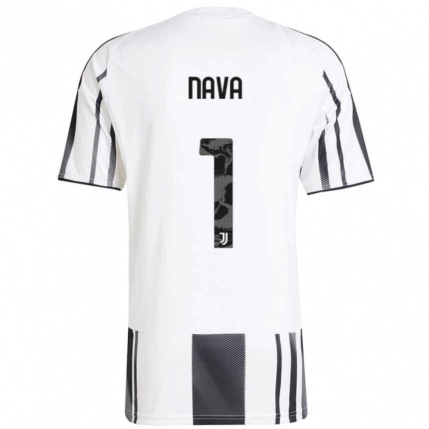 ילדים כדורגל Sebastiano Nava #1 לבן שחור ג'רזי ביתית 2025/26