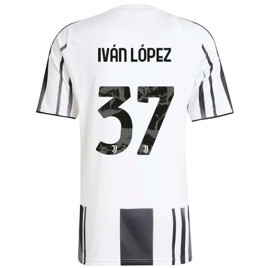 ילדים כדורגל Ivan Lopez Comellas #37 לבן שחור ג'רזי ביתית 2025/26