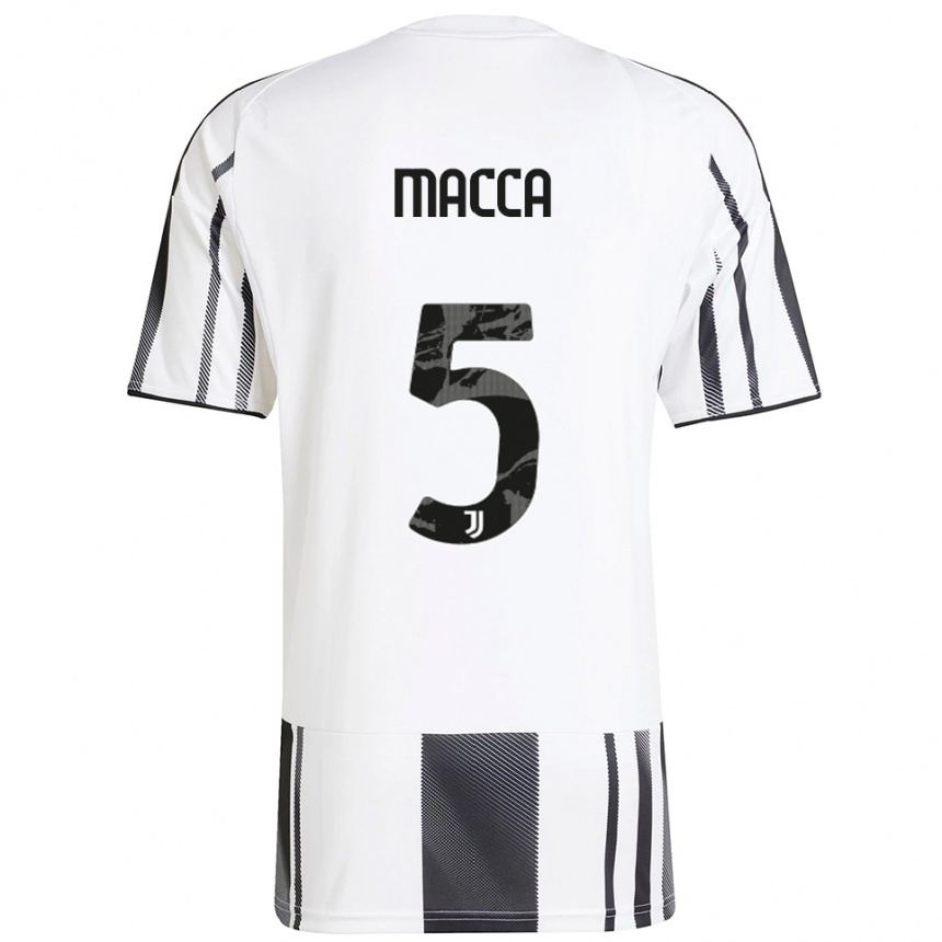 ילדים כדורגל Federico Macca #5 לבן שחור ג'רזי ביתית 2025/26