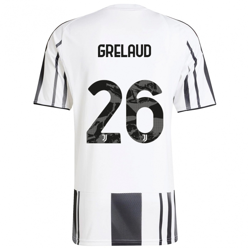 ילדים כדורגל Josue Grelaud #26 לבן שחור ג'רזי ביתית 2025/26