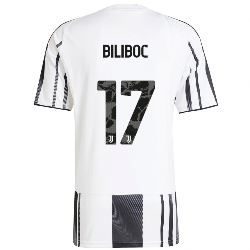 ילדים כדורגל Lorenzo Biliboc #17 לבן שחור ג'רזי ביתית 2025/26