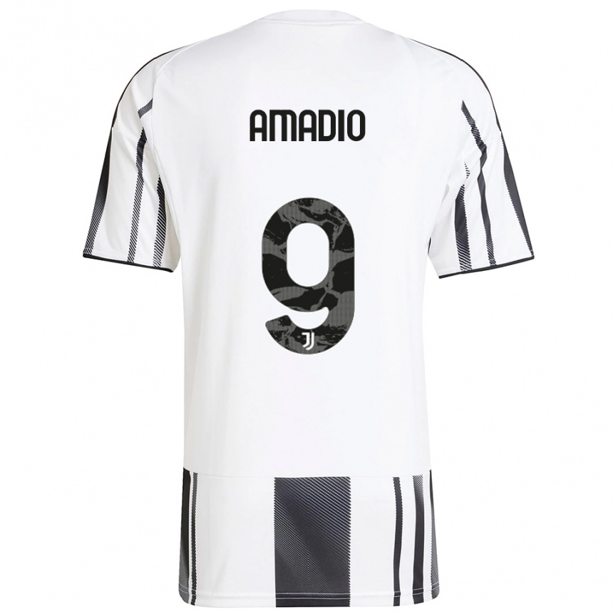 ילדים כדורגל Alex Amadio #9 לבן שחור ג'רזי ביתית 2025/26