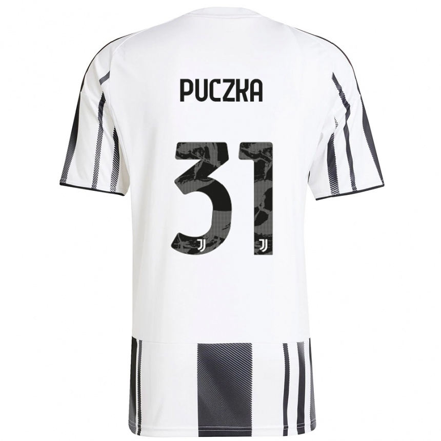 ילדים כדורגל David Puczka #31 לבן שחור ג'רזי ביתית 2025/26