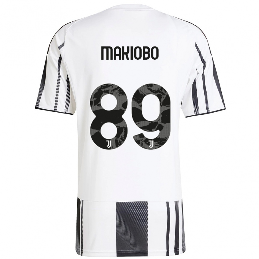 ילדים כדורגל Grady Makiobo #89 לבן שחור ג'רזי ביתית 2025/26
